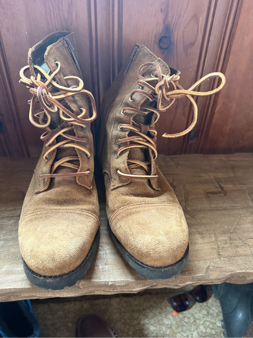 UGG Brown Suede Lace-Up Ankle Boots
